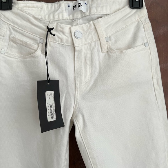 Paige Verdugo Ankle w/Raw Hem Distressed Optic White Women Pants, SZ 23, NWT - Picture 6 of 12